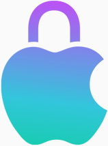 彩色锁状 Apple 标志，代表隐私权。