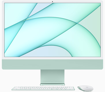 绿色 iMac 正面图