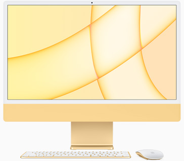 黄色 iMac 正面图