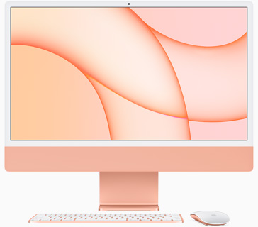 橙色 iMac 正面图
