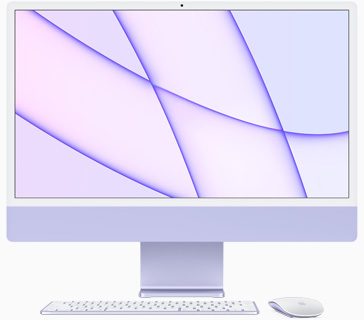 紫色 iMac 正面图