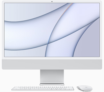 银色 iMac 正面图