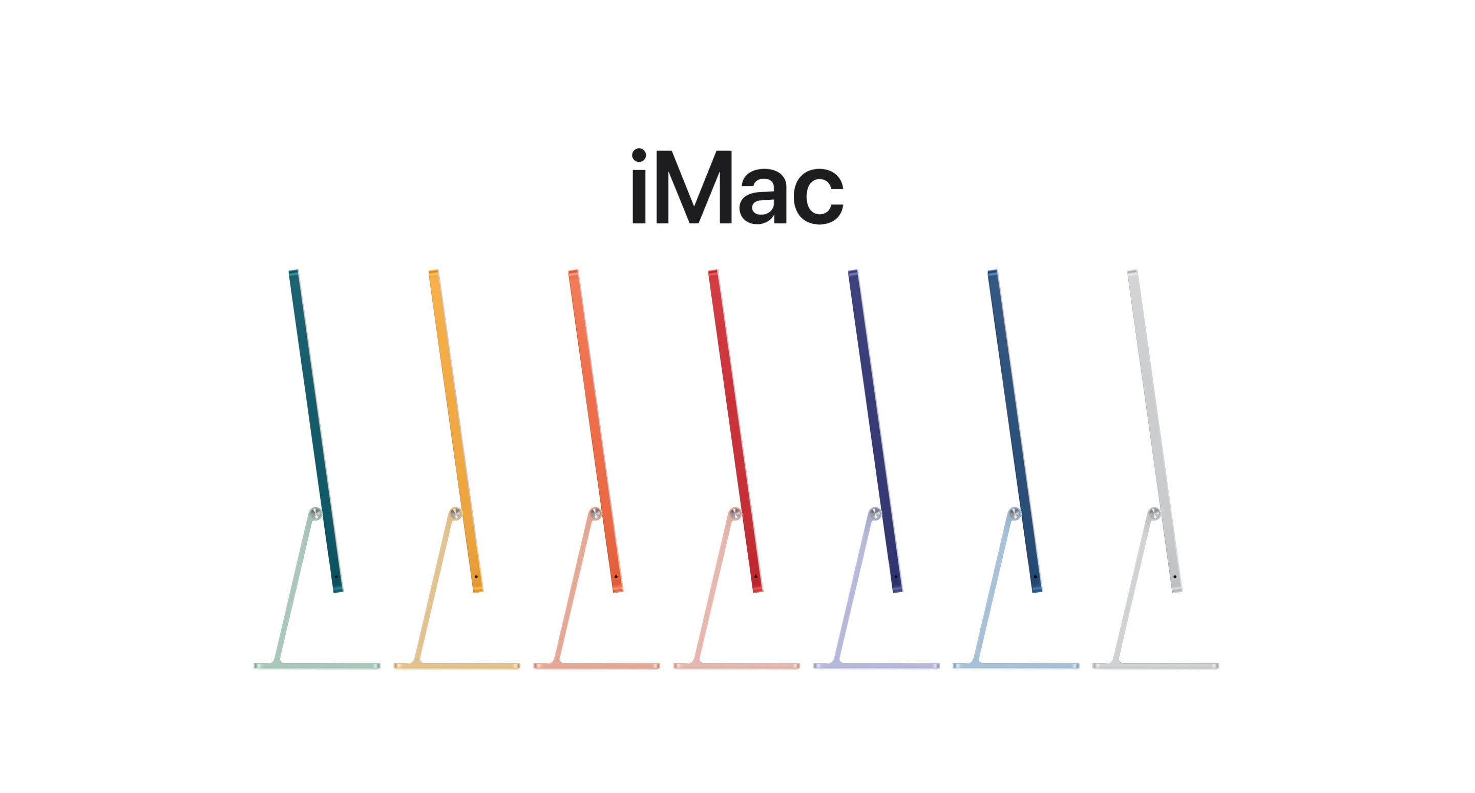 展示 iMac 全部七种颜色的动画