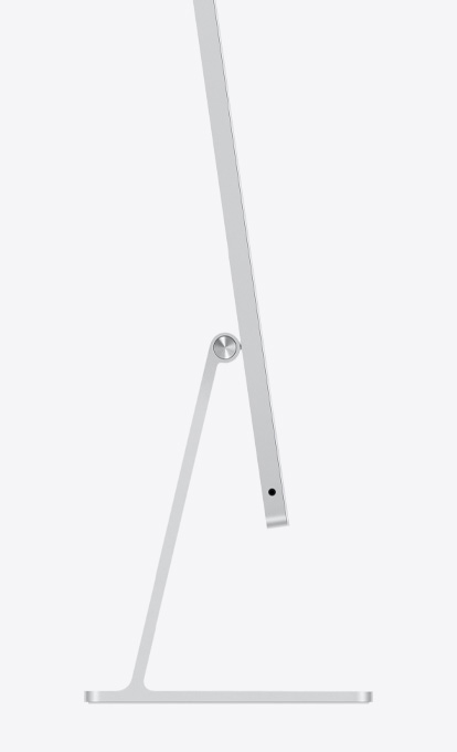 银色 iMac 侧面外观。