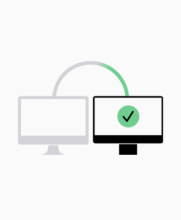 简单示意图展示从旧 iMac 向新 iMac 传输数据。