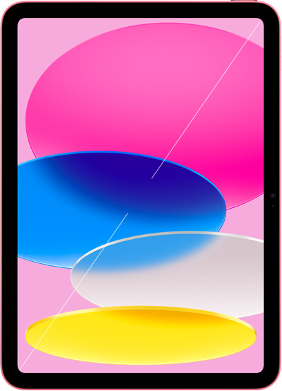 彩色墙纸的 iPad，展示显示屏尺寸