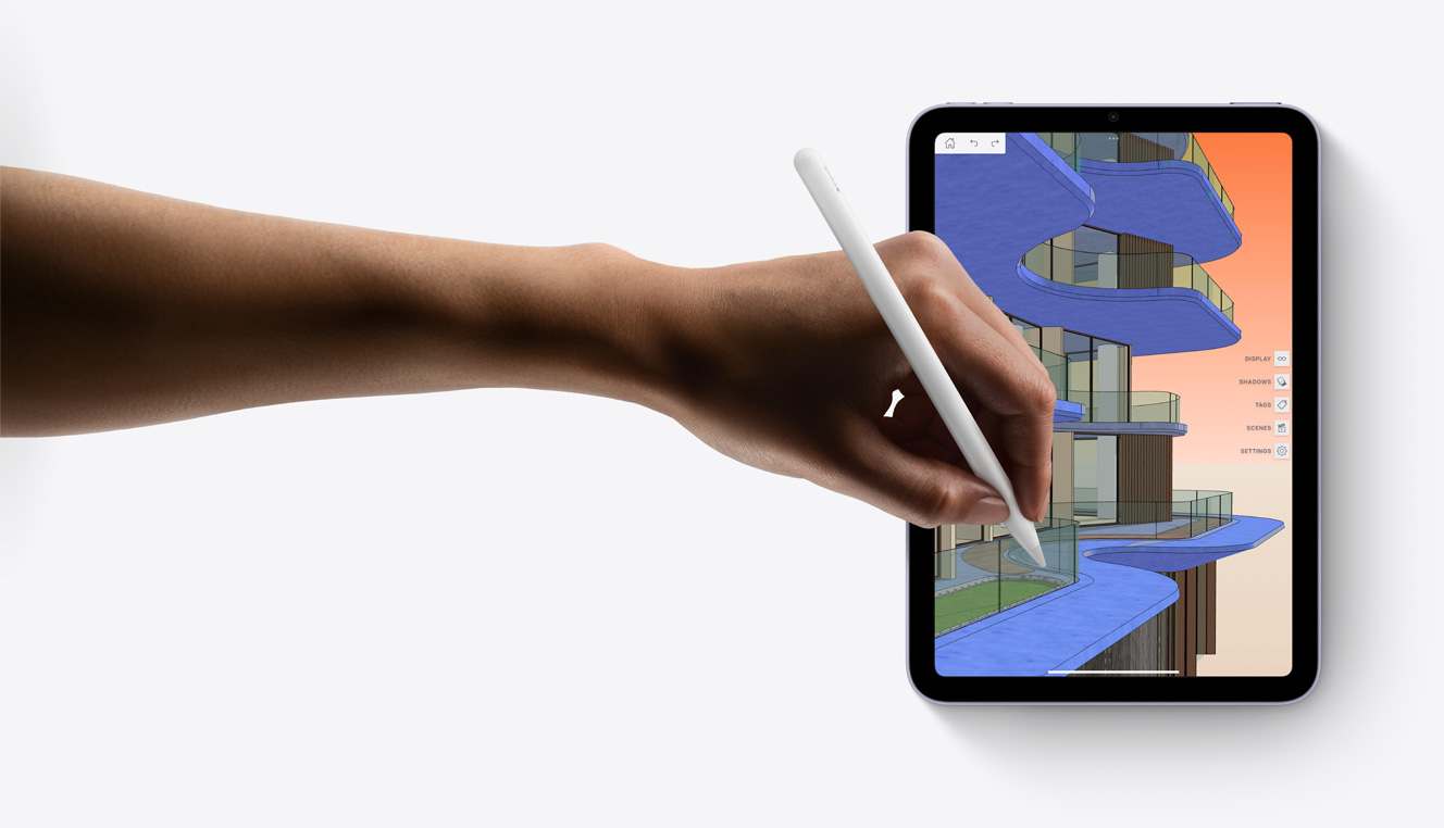 在 iPad mini 上的 SketchUp app 中使用 Apple Pencil
