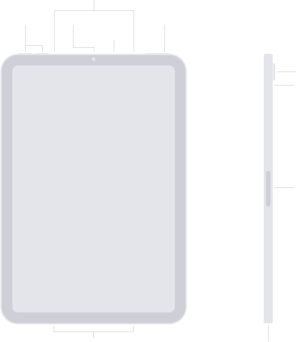 iPad mini 的按钮和连接端口位置