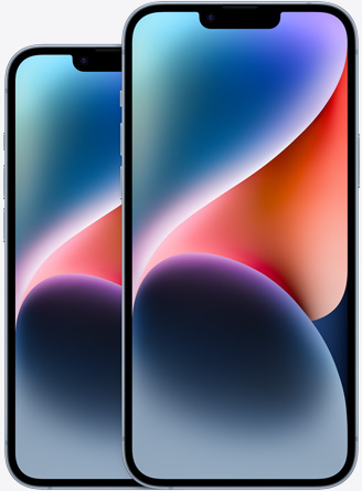 蓝色 iPhone 14 和 iPhone 14 Plus