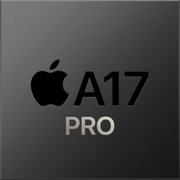 图片展示 iPhone 15 Pro 的 A17 Pro 芯片