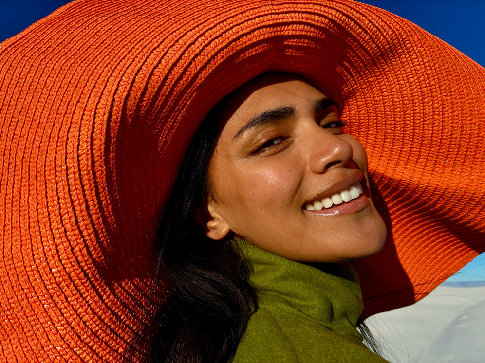 以融合式摄像头的 1 倍变焦模式拍摄的一张人物照片。