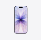 薰衣草紫色 iPhone 17，正面外观展示屏幕顶部居中的灵动岛。