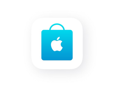 Apple Store App 的蓝色购物袋图标