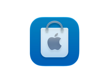 Apple Store App，购物袋图标，蓝色