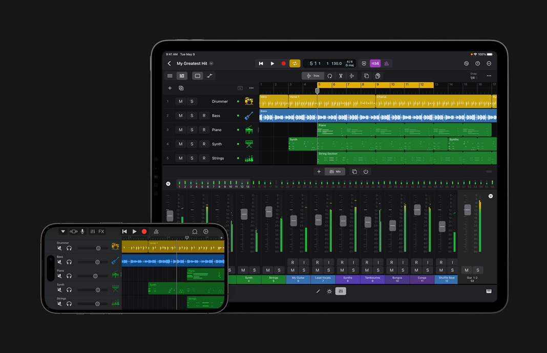 将库乐队的项目导入 iPad 版 Logic Pro。