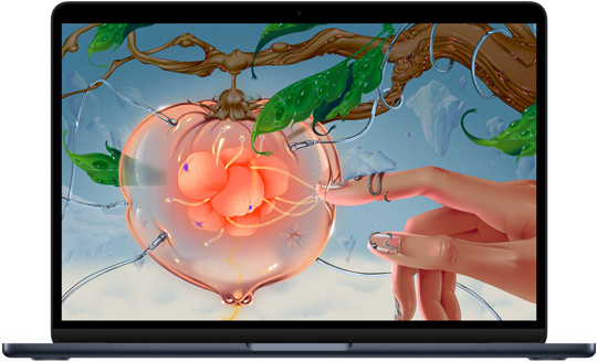13 英寸 MacBook Air，展示 Liquid 视网膜显示屏。