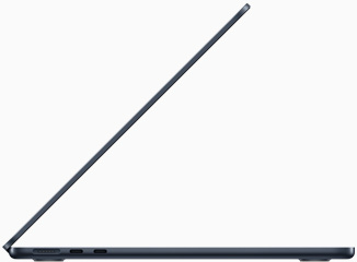 午夜色 MacBook Air (M2 机型) 侧面图