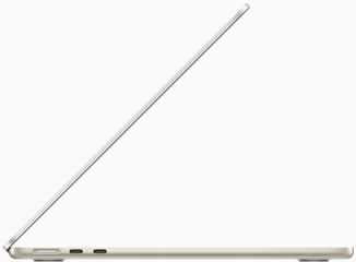 星光色 MacBook Air (M2 机型) 侧面图