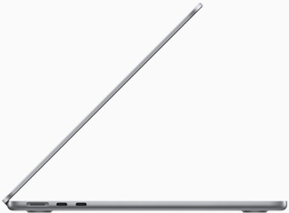 深空灰色 MacBook Air (M2 机型) 侧面图