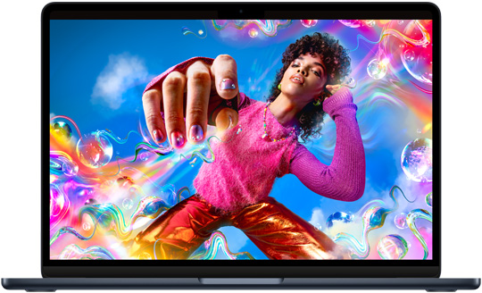 13 英寸 MacBook Air，展示 Liquid 视网膜显示屏。