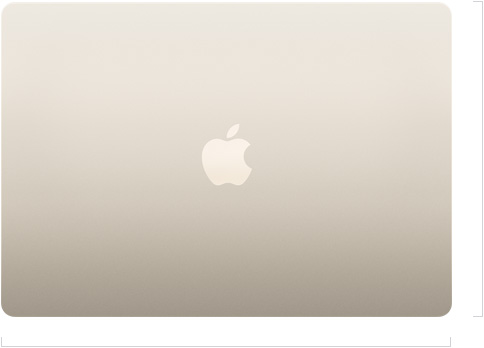 呈闭合状态的 15 英寸 MacBook Air 的外观图，Apple 标志位于中央。