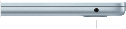 呈闭合状态的 MacBook Air 的右侧图，展示耳机插孔。