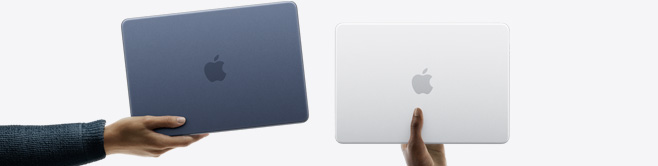 更多颜色的 MacBook Neo 笔记本电脑，分别由不同的人用手拿着。