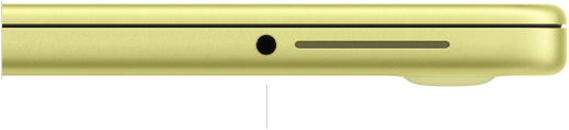 机身呈闭合状态的 13 英寸 MacBook Neo (A18 Pro 芯片) 的左侧侧面外观，展示 3.5 毫米耳机插孔。