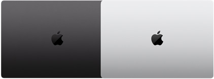 两台 14 英寸 MacBook Pro (M3 Pro 或 M3 Max 芯片机型) 的外观图，展示两种可选颜色外观