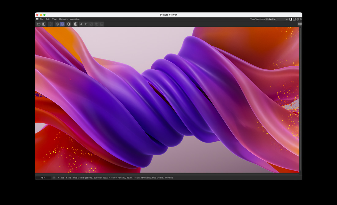 MacBook Pro 屏幕展示 Cinema 4D 中绳子旋转的复杂 3D 动画。