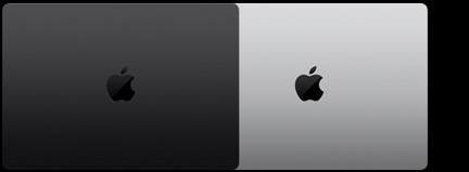 两款 14 英寸 MacBook Pro 机型的外观，展示两种可选外观颜色。