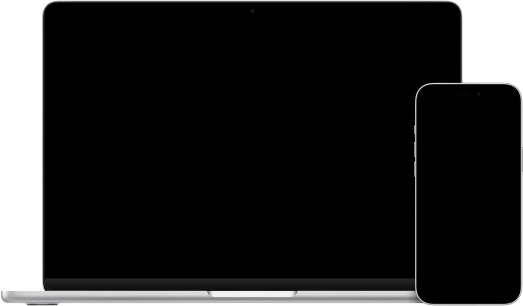 iPhone 16 Plus 显示打开的相机 app，正在为陶制碗构图取景，旁边的 13 英寸 MacBook Air 显示打开的邮件 app，正在撰写草稿，配图是 iPhone 拍摄的照片。