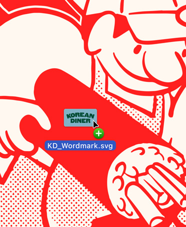 Korean Diner 的卡通风格红色插画。