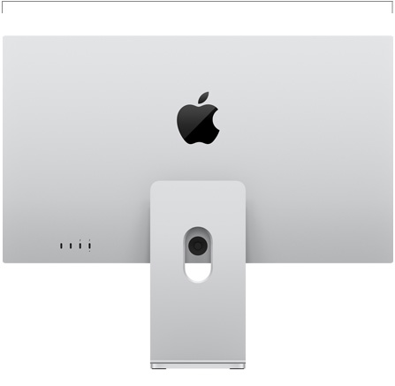 Studio Display XDR (配备可调倾斜度及高度的支架) 的背面视图，展示宽度尺寸