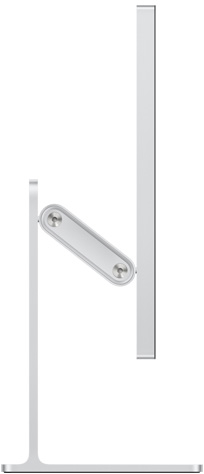 Studio Display 装有可调倾斜度及高度的支架，展示侧面视图。